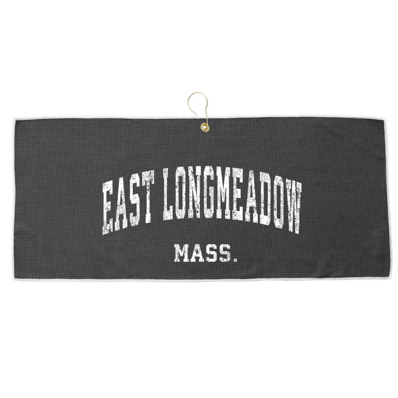 East Longmeadow Massachusetts Ma Vintage Varsity Sports Large Microfiber Waffle Golf Towel