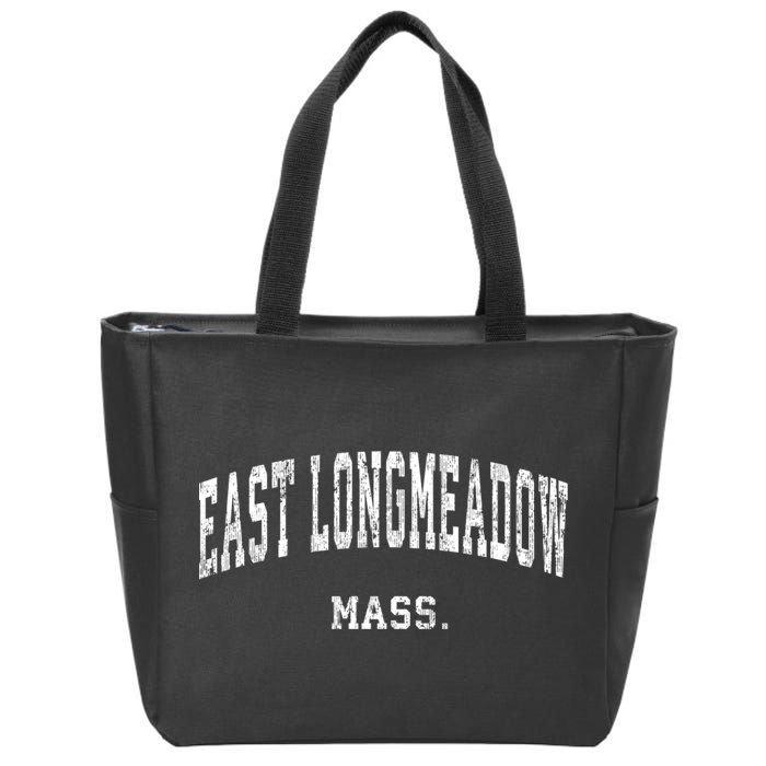 East Longmeadow Massachusetts Ma Vintage Varsity Sports Zip Tote Bag