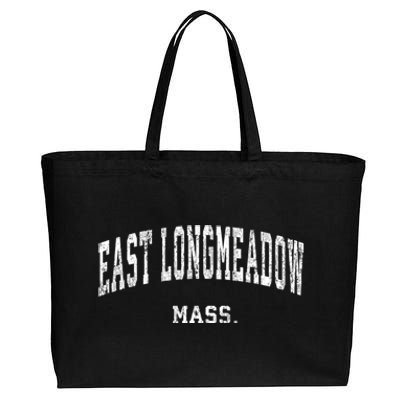 East Longmeadow Massachusetts Ma Vintage Varsity Sports Cotton Canvas Jumbo Tote