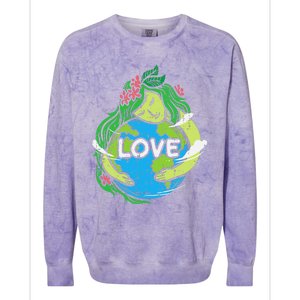 Environment Love Mother Earth Planet Hug Nature Colorblast Crewneck Sweatshirt