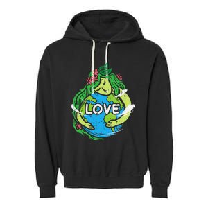 Environment Love Mother Earth Planet Hug Nature Garment-Dyed Fleece Hoodie