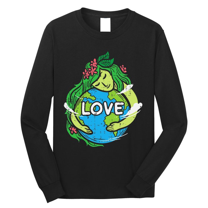 Environment Love Mother Earth Planet Hug Nature Long Sleeve Shirt