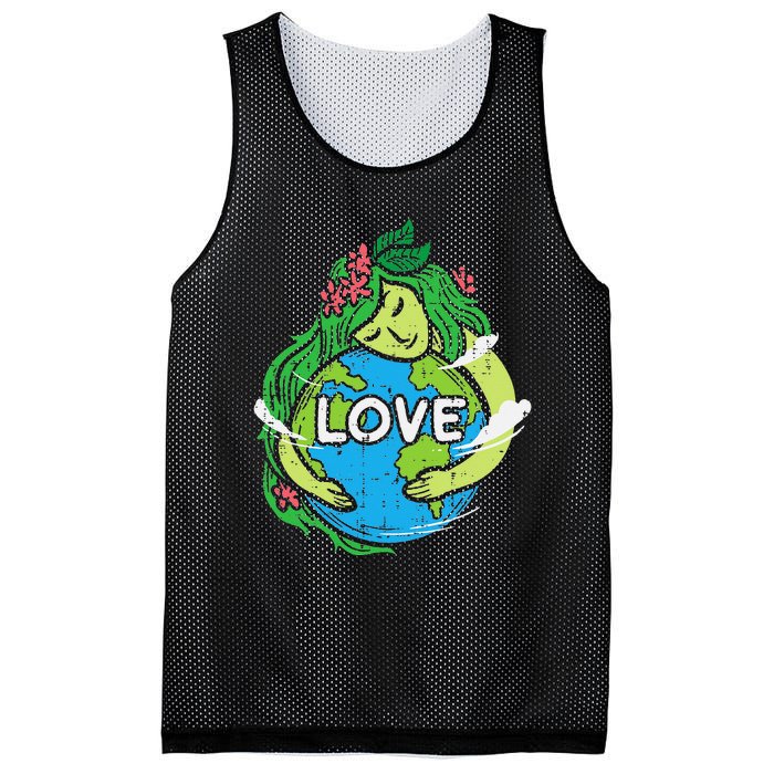 Environment Love Mother Earth Planet Hug Nature Mesh Reversible Basketball Jersey Tank