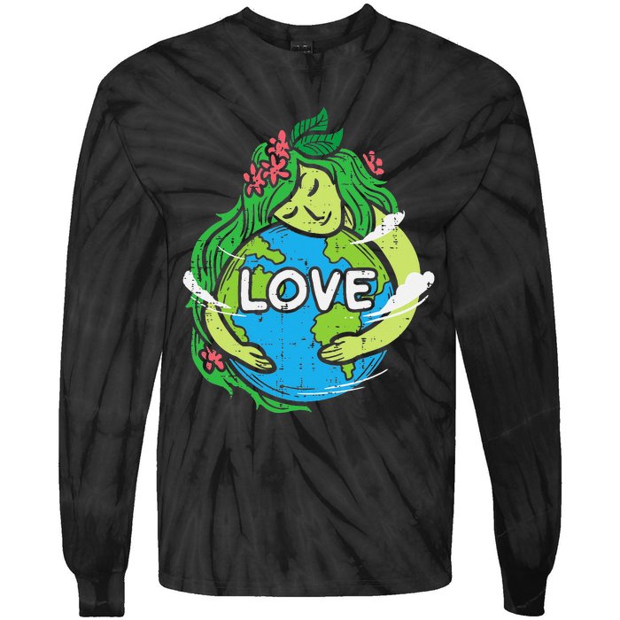 Environment Love Mother Earth Planet Hug Nature Tie-Dye Long Sleeve Shirt