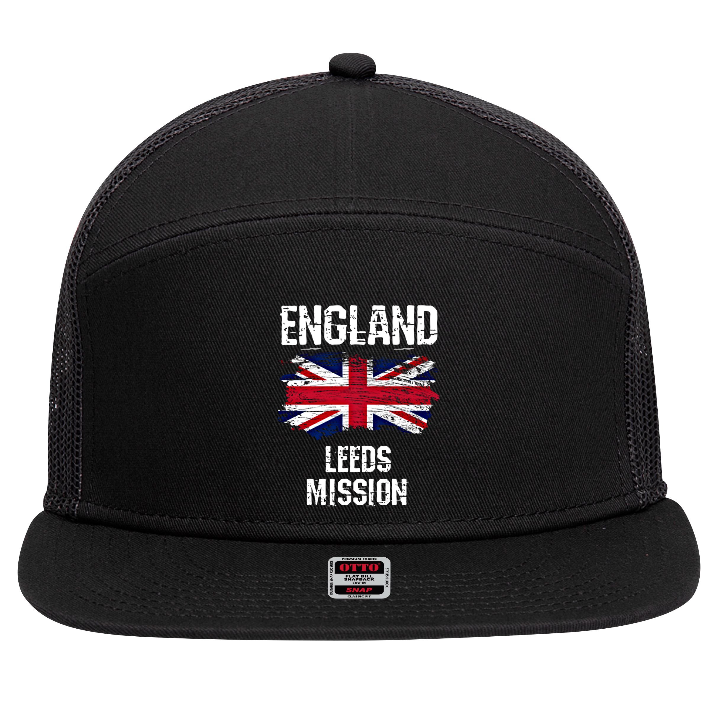 England Leeds Mission Cool Gift 7 Panel Mesh Trucker Snapback Hat