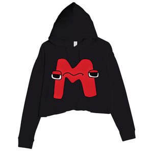 Emotion Letter M Alphabet Lore For Boys Girls  Crop Fleece Hoodie