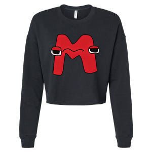 Emotion Letter M Alphabet Lore For Boys Girls  Cropped Pullover Crew