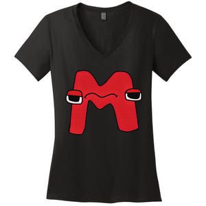 Emotion Letter M Alphabet Lore For Boys Girls  Women's V-Neck T-Shirt