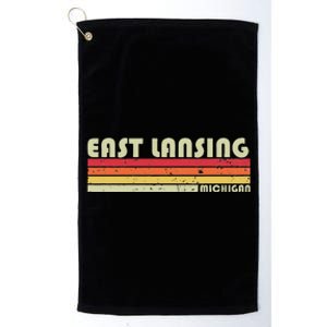 East Lansing Mi Michigan Funny City Home Roots Gift Retro Platinum Collection Golf Towel