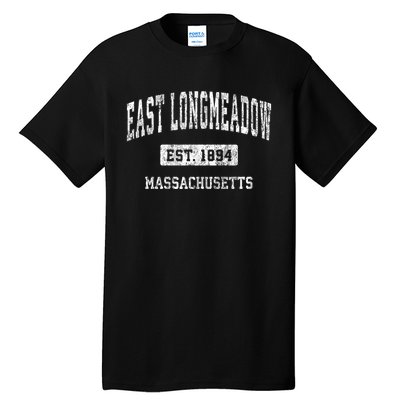 East Longmeadow Massachusetts Ma Vintage Sports Established Tall T-Shirt