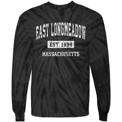 East Longmeadow Massachusetts Ma Vintage Sports Established Tie-Dye Long Sleeve Shirt