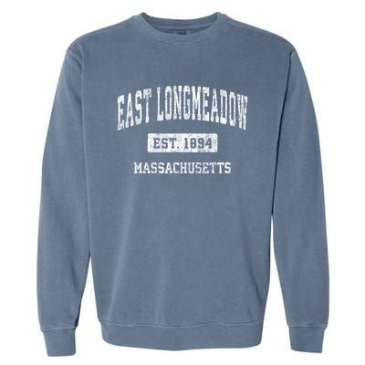 East Longmeadow Massachusetts Ma Vintage Sports Established Garment-Dyed Sweatshirt