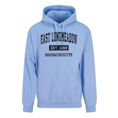 East Longmeadow Massachusetts Ma Vintage Sports Established Unisex Surf Hoodie