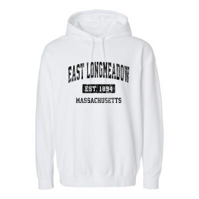 East Longmeadow Massachusetts Ma Vintage Sports Established Garment-Dyed Fleece Hoodie