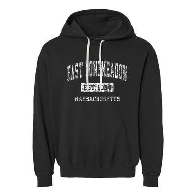 East Longmeadow Massachusetts Ma Vintage Sports Established Garment-Dyed Fleece Hoodie