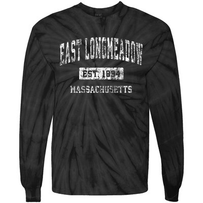 East Longmeadow Massachusetts Ma Vintage Sports Established Tie-Dye Long Sleeve Shirt