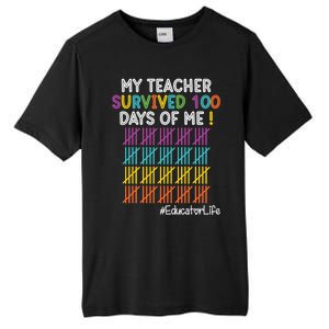 Educator Life My Teacher Survived 100 Days Of Me Cute Gift Tall Fusion ChromaSoft Performance T-Shirt