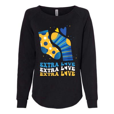 Extra Love National Down Syndrome Awareness Down Womens California Wash Sweatshirt