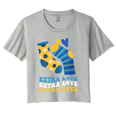 Extra Love National Down Syndrome Awareness Down Women's Crop Top Tee