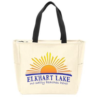 Elkhart Lake NO SALTY BEACHES HERE Sun Beach Wisconsin Zip Tote Bag