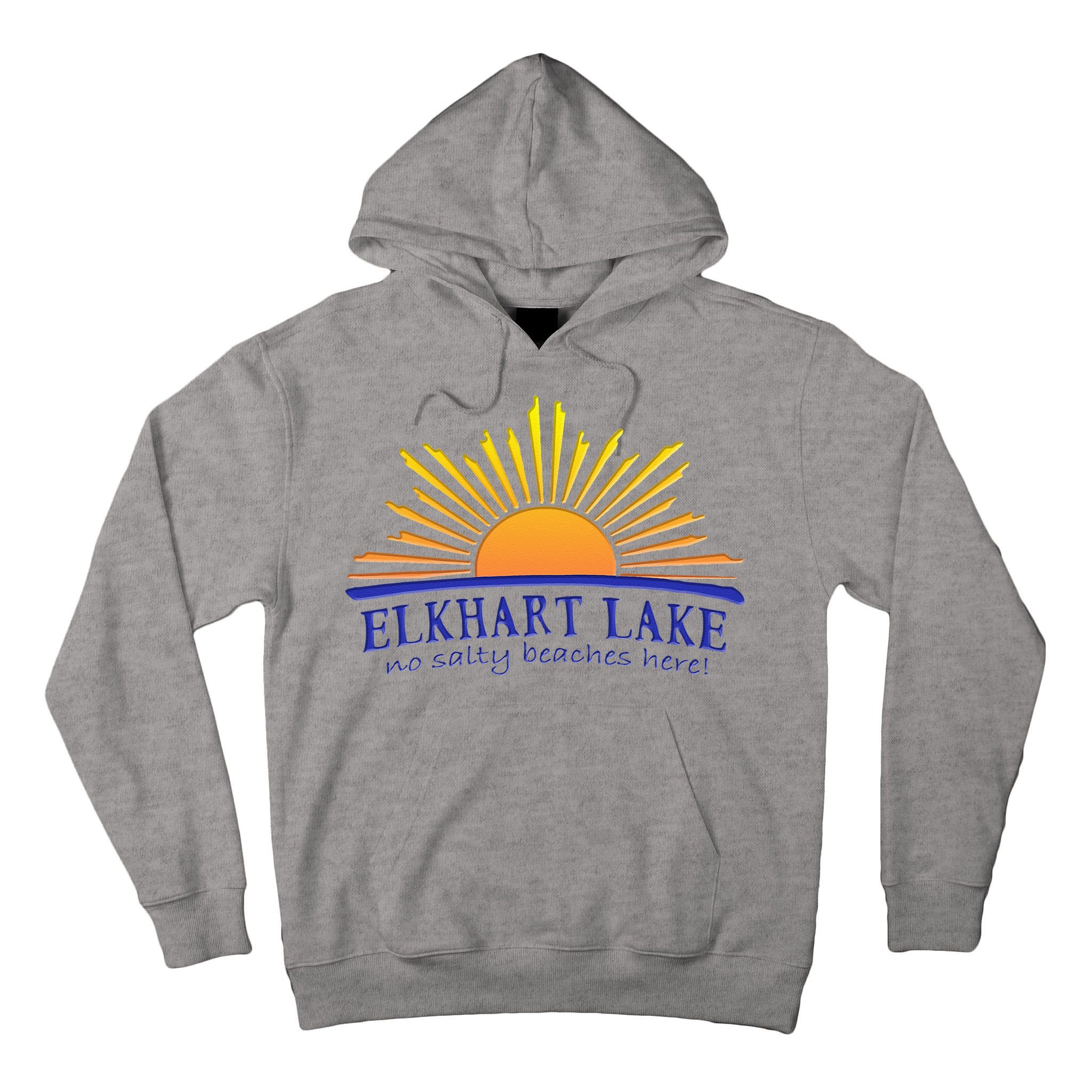Elkhart Lake NO SALTY BEACHES HERE Sun Beach Wisconsin Tall Hoodie