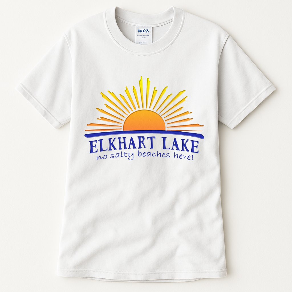 Elkhart Lake NO SALTY BEACHES HERE Sun Beach Wisconsin Tall T-Shirt