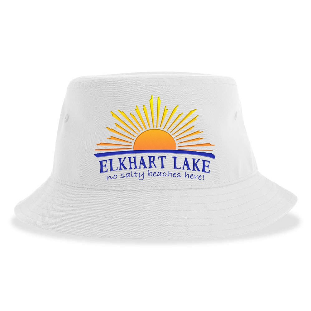 Elkhart Lake NO SALTY BEACHES HERE Sun Beach Wisconsin Sustainable Bucket Hat