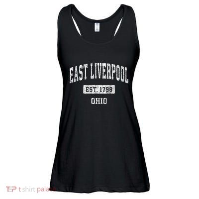 East Liverpool Ohio Oh Vintage Sports Established Ladies Essential Flowy Tank
