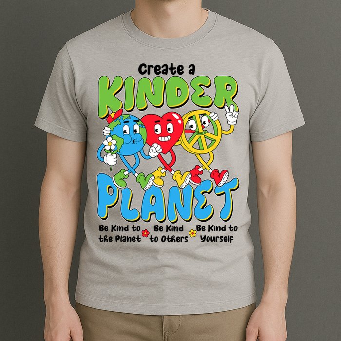 Earth Love Peace Create A Kinder Planet Earth Day T-Shirt