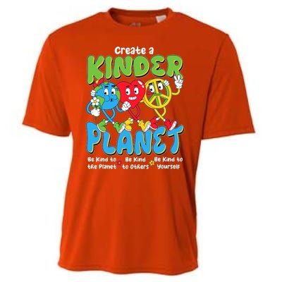 Earth Love Peace Create A Kinder Planet Earth Day Cooling Performance Crew T-Shirt