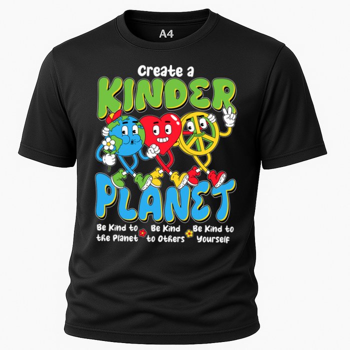 Earth Love Peace Create A Kinder Planet Earth Day Cooling Performance Crew T-Shirt