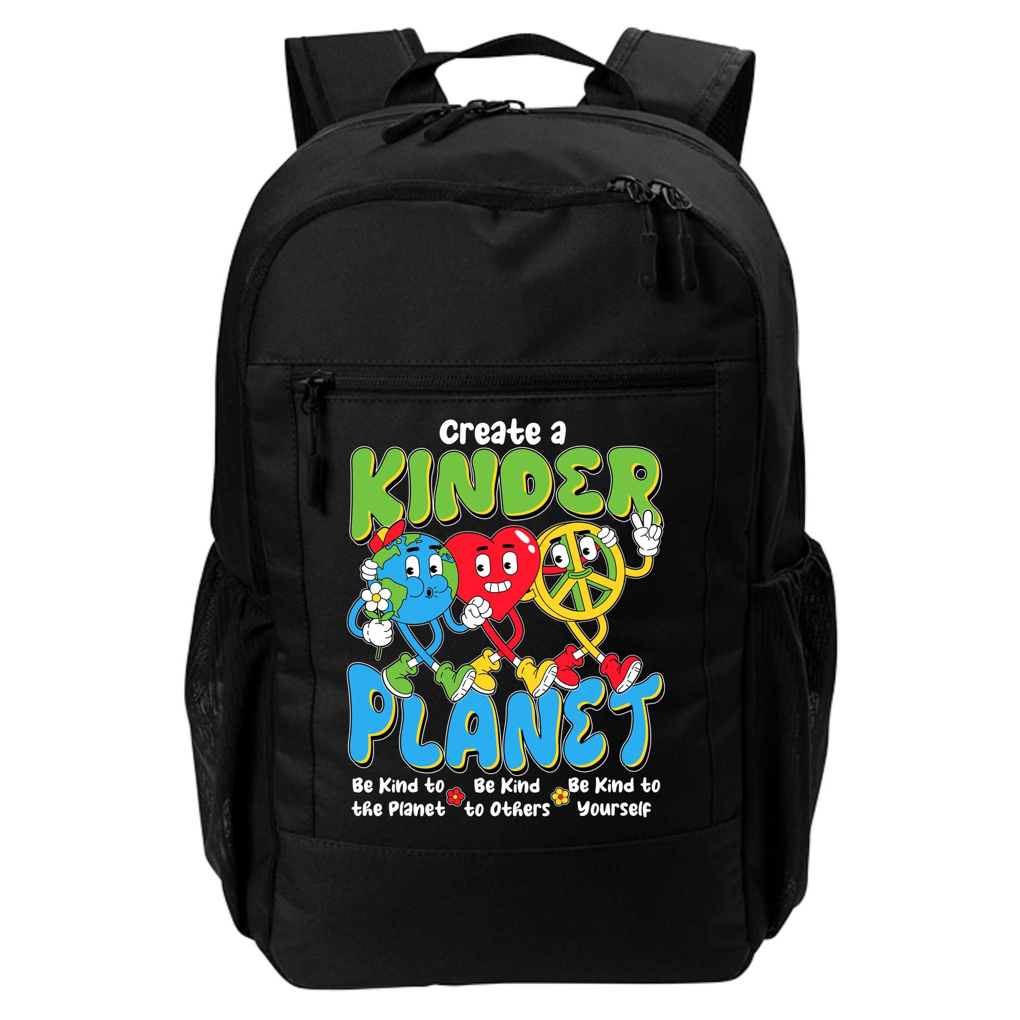 Earth Love Peace Create A Kinder Planet Earth Day Backpack