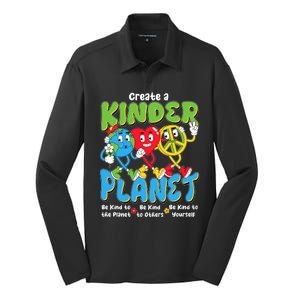 Earth Love Peace Create A Kinder Planet Earth Day Silk Touch Performance Long Sleeve Polo