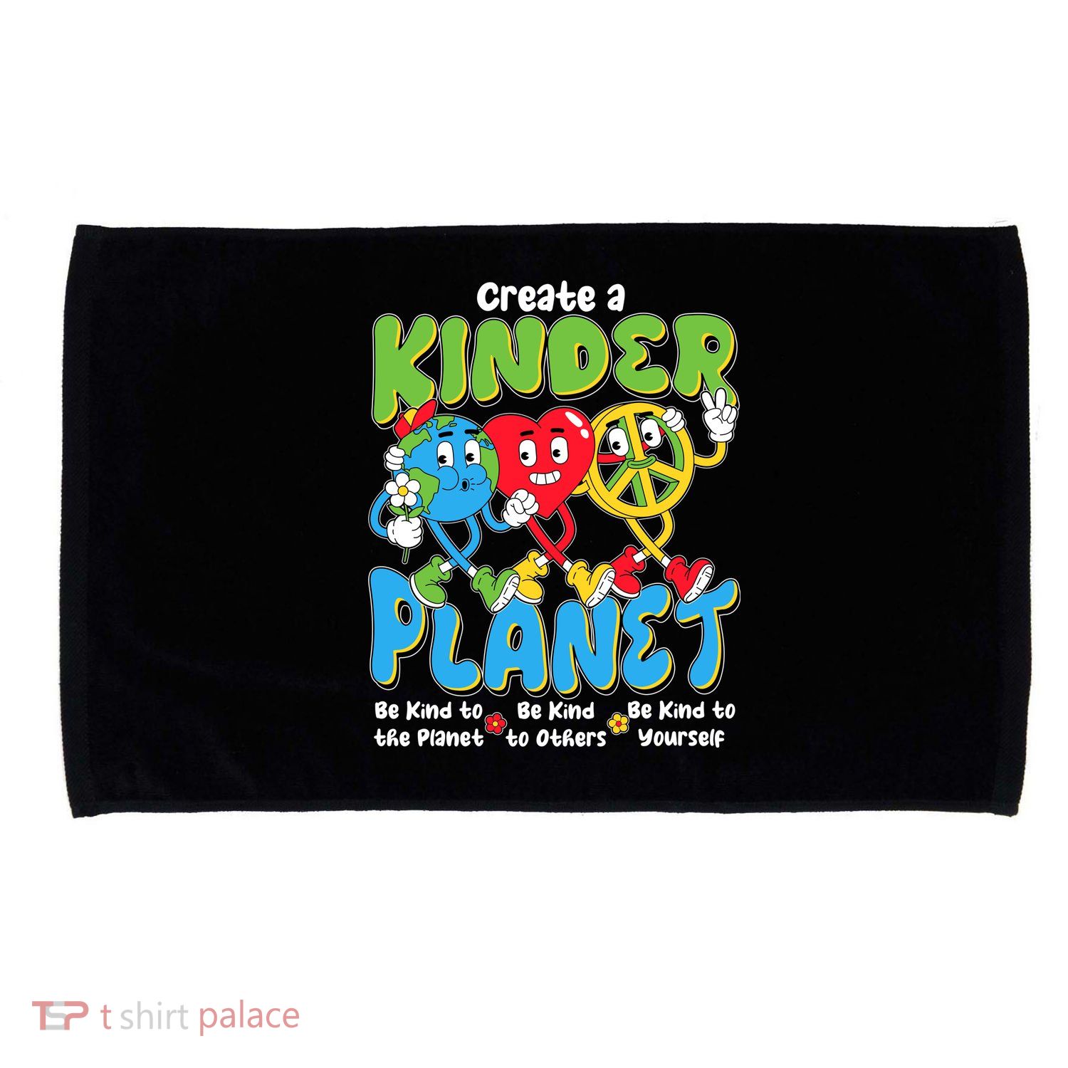 Earth Love Peace Create A Kinder Planet Earth Day Microfiber Hand Towel