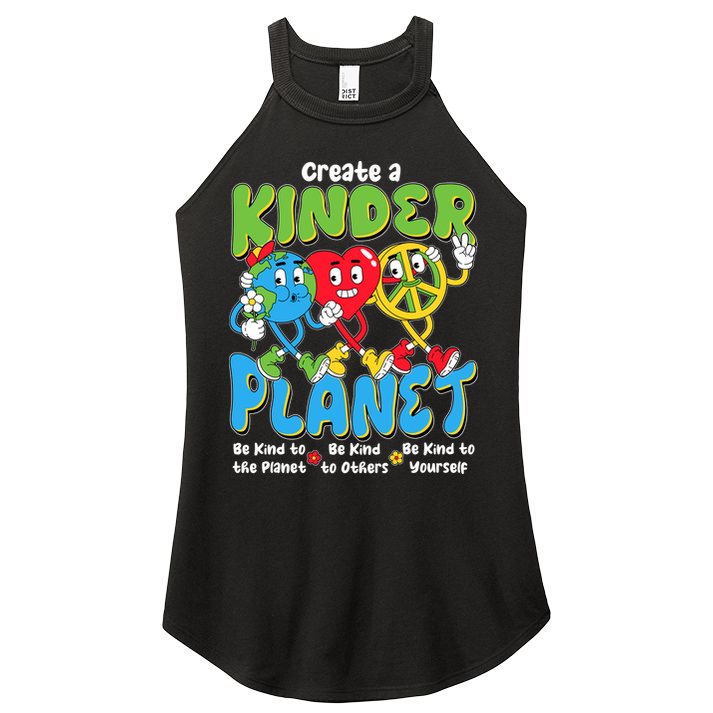 Earth Love Peace Create A Kinder Planet Earth Day Women's Perfect Tri Rocker Tank