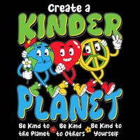 Earth Love Peace Create A Kinder Planet Earth Day Women's V-Neck T-Shirt