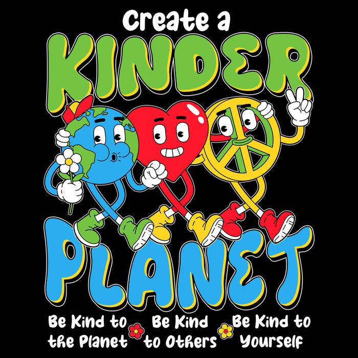 Earth Love Peace Create A Kinder Planet Earth Day Women's V-Neck T-Shirt