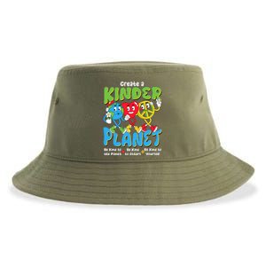 Earth Love Peace Create A Kinder Planet Earth Day Sustainable Bucket Hat