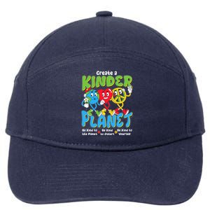 Earth Love Peace Create A Kinder Planet Earth Day 7-Panel Snapback Hat