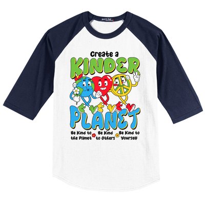 Earth Love Peace Create A Kinder Planet Earth Day Baseball Sleeve Shirt