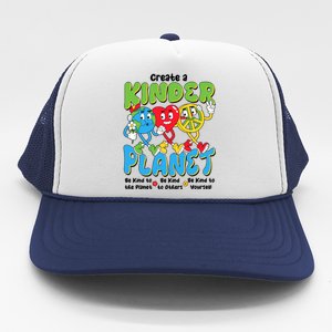 Earth Love Peace Create A Kinder Planet Earth Day Trucker Hat