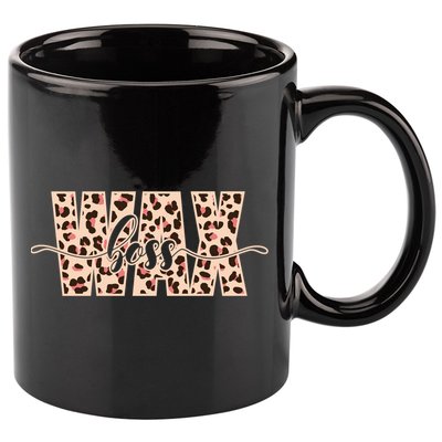 Esthetician Leopard Pattern Waxing Wax Boss Meaningful Gift 11oz C Handle Ceramic Mug
