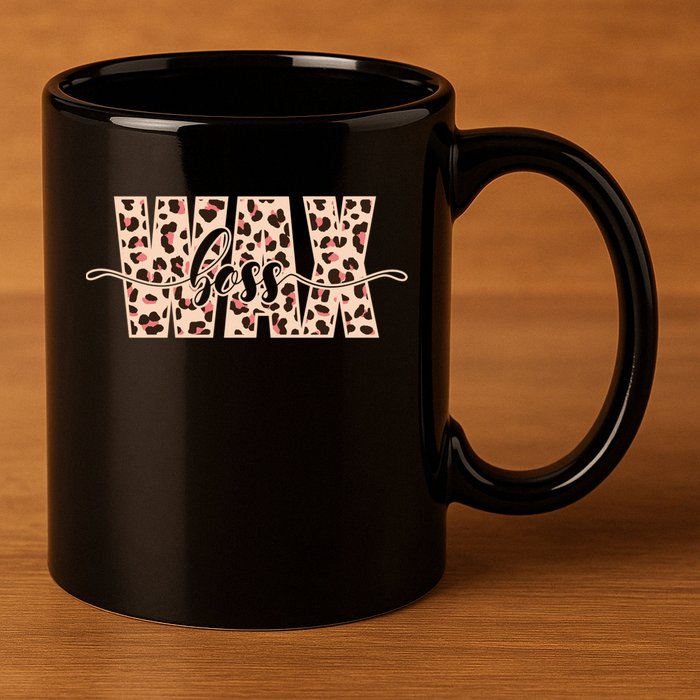 Esthetician Leopard Pattern Waxing Wax Boss Meaningful Gift 11oz C Handle Ceramic Mug
