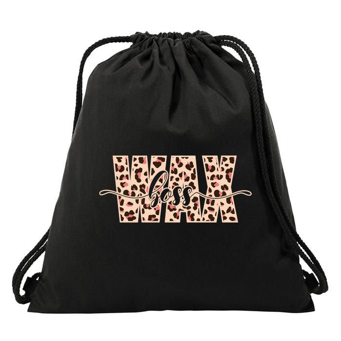 Esthetician Leopard Pattern Waxing Wax Boss Meaningful Gift Drawstring Bag