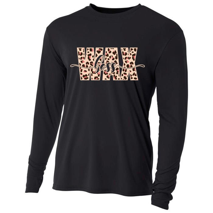 Esthetician Leopard Pattern Waxing Wax Boss Meaningful Gift Cooling Performance Long Sleeve Crew