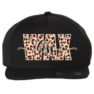 Esthetician Leopard Pattern Waxing Wax Boss Meaningful Gift Wool Snapback Cap