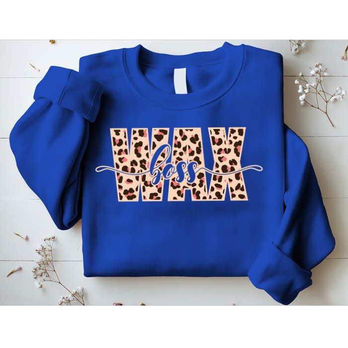 Esthetician Leopard Pattern Waxing Wax Boss Meaningful Gift Sweatshirt