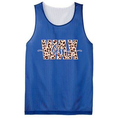 Esthetician Leopard Pattern Waxing Wax Boss Meaningful Gift Mesh Reversible Basketball Jersey Tank