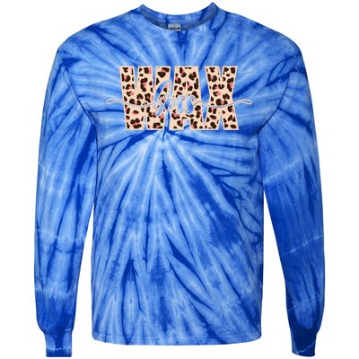 Esthetician Leopard Pattern Waxing Wax Boss Meaningful Gift Tie-Dye Long Sleeve Shirt