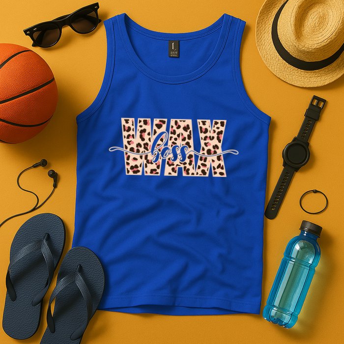 Esthetician Leopard Pattern Waxing Wax Boss Meaningful Gift Tank Top
